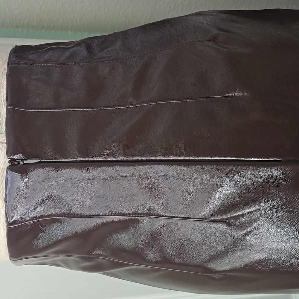 Worthington x JCPenney Maxi Vegan Leather Skirt In Chocolate Plum, 4, NWT - Picture 11 of 14